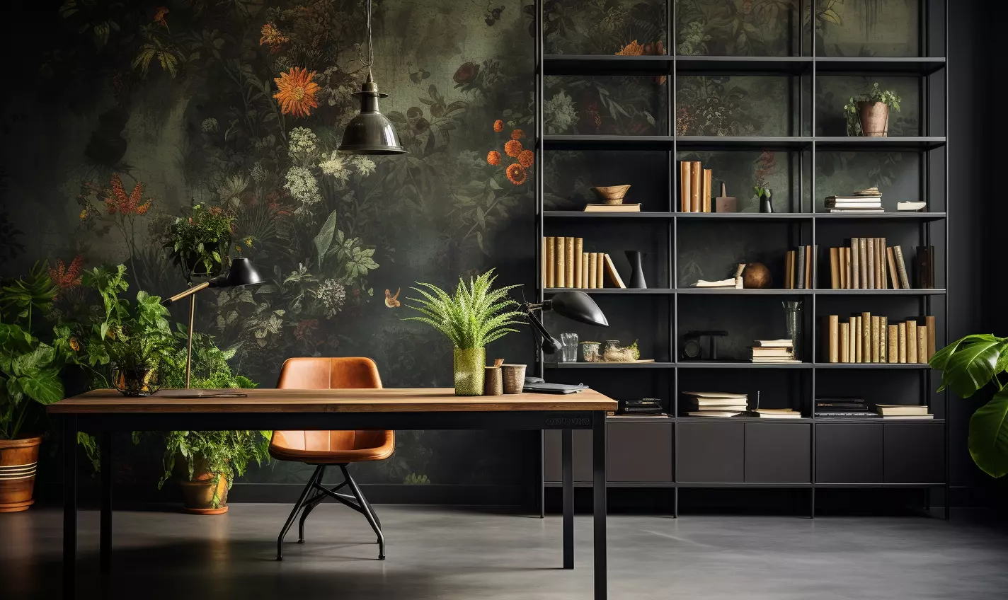Brilliant Wallpaper Pattern Design in Stunning Scandinavian minimalistic office home decor
