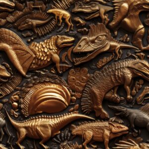 Bronze Dinosaur Delight Pattern Seamless Pattern