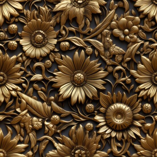 Bronze Floral Delight Seamless Pattern