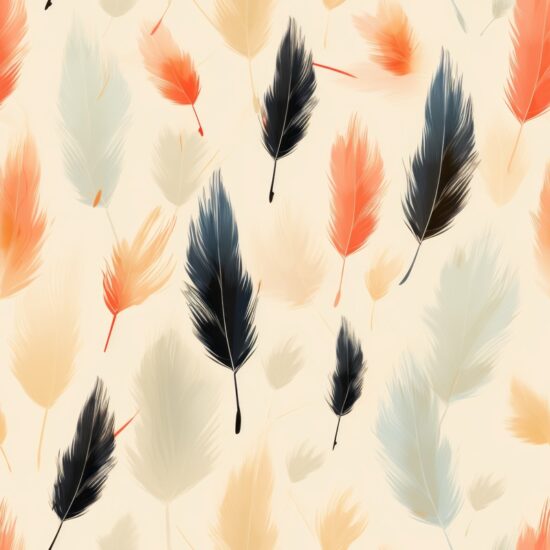Brushed Leaf Sumi-e Serenity Seamless Pattern