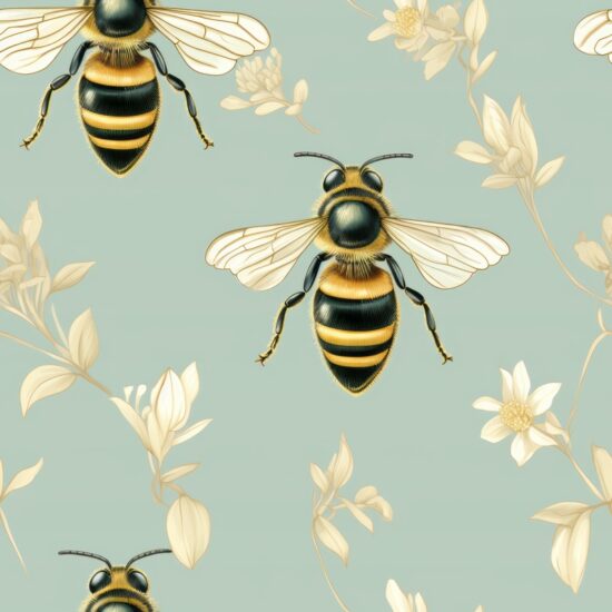 Busy Bee Hive Seamless Pattern