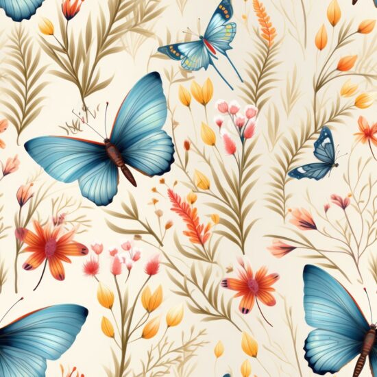 Butterfly Floral Elegance Seamless Pattern