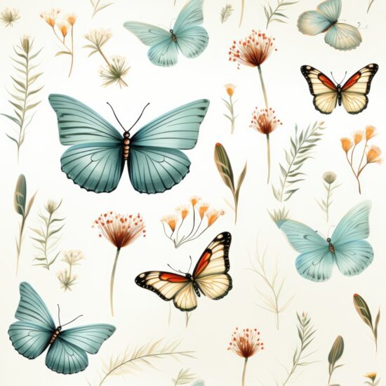 Butterfly Harmony: Nature-Inspired Delicacy Seamless Pattern