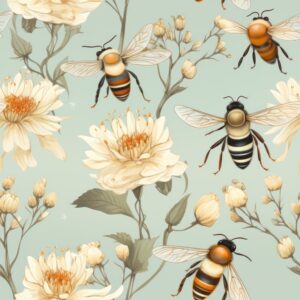 Buzzing Beehive Harmony Seamless Pattern