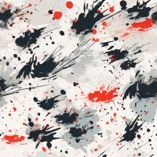 Calligraphic Spatter Brush: Modern Art Seamless Pattern