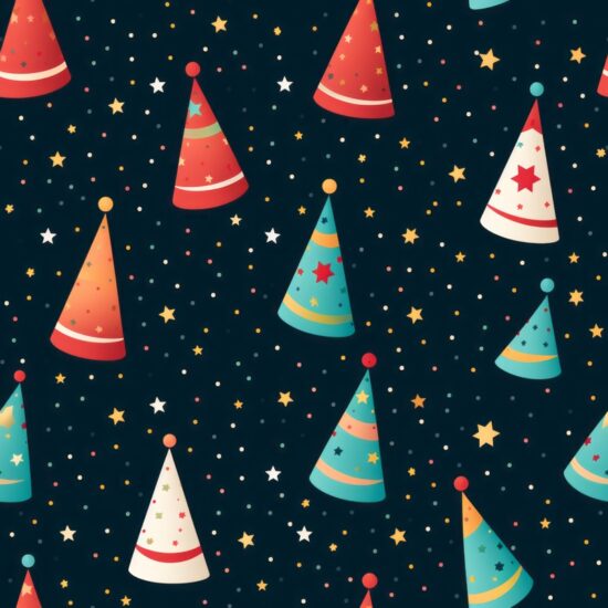 Celebration Hats Dance Seamless Pattern