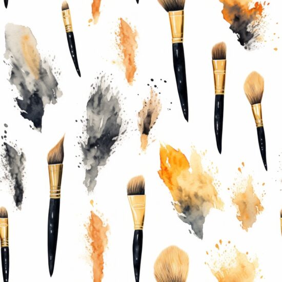 Charcoal Brush Watercolor Essence Seamless Pattern