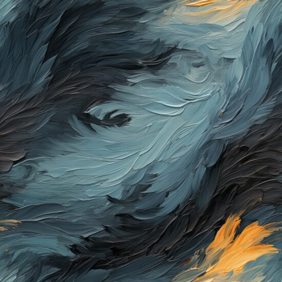 Charcoal Oil Paint Brush Strokes Seamless Pattern