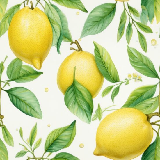 Citrus Splash Watercolor Fruit Pattern Seamless Pattern