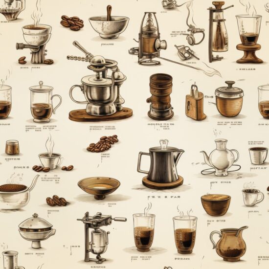 Coffee Brewing Delights Seamless Pattern