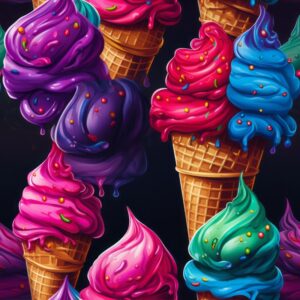 Colorful Ice Cream Delights Seamless Pattern