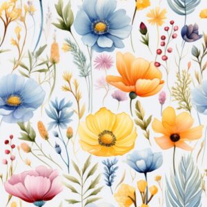 Colorful Wildflower Garden Delight Seamless Pattern