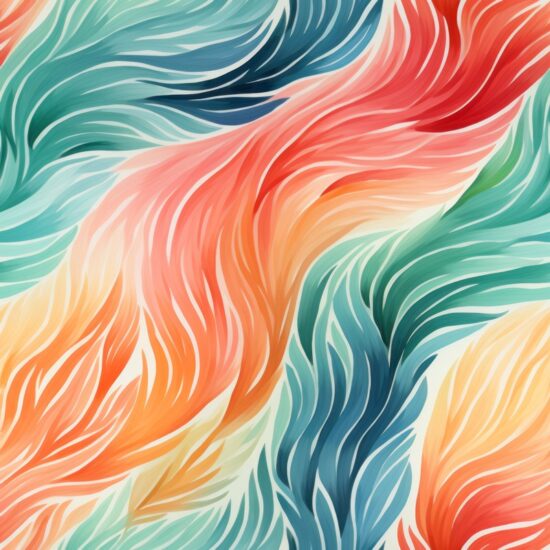 Contemporary Watercolor Sgraffito Brush Art Seamless Pattern