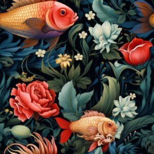 Coral Reef Renaissance Art Pattern Seamless Pattern