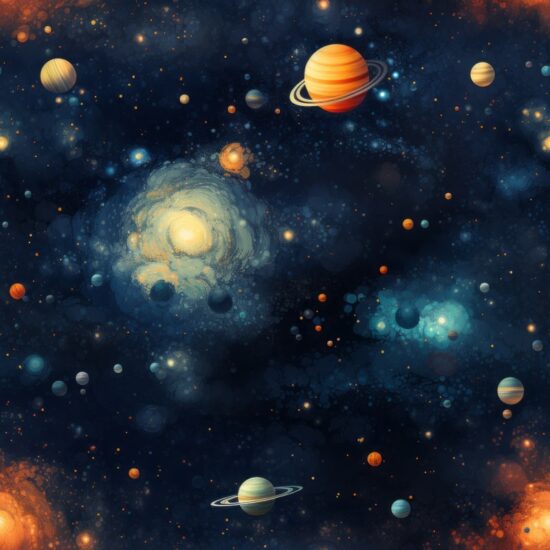 Cosmic Celestial Galaxy Seamless Pattern Seamless Pattern