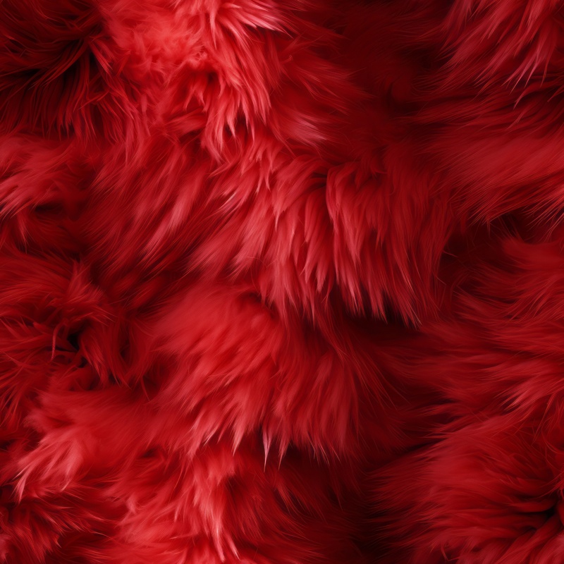 Cozy Red Fur Delight Seamless Pattern
