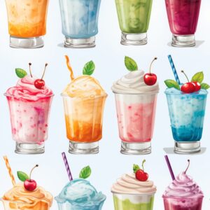 Creamy Beverage Delight Seamless Pattern