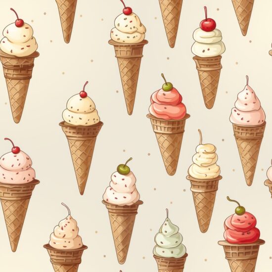 Creamy Delights Sketch Collection Seamless Pattern