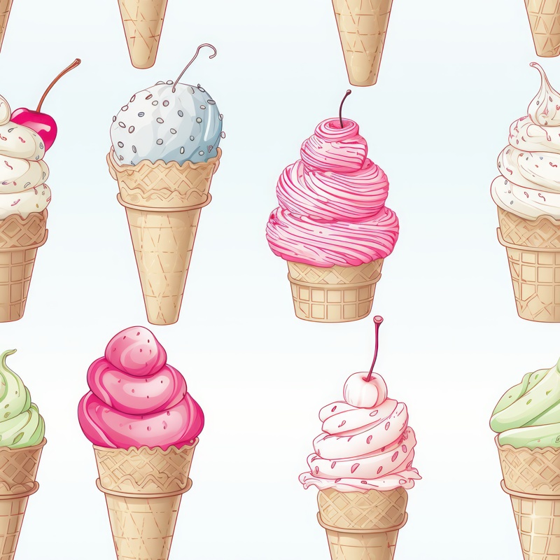 Creamy Ice Delight Seamless Pattern
