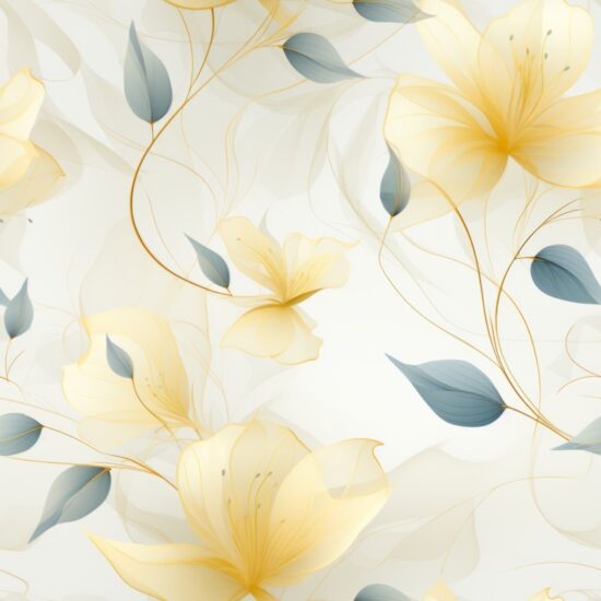 Delicate Blossom Petals in Subtle Yellow Seamless Pattern