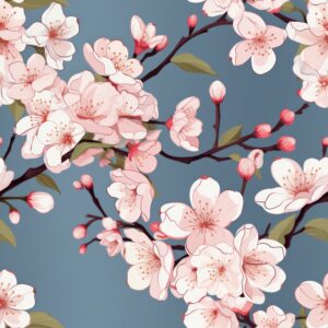 Delicate Cherry Blossom Dance Seamless Pattern