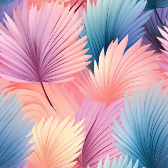 Delicate Petal Palm Leaf Design Seamless Pattern