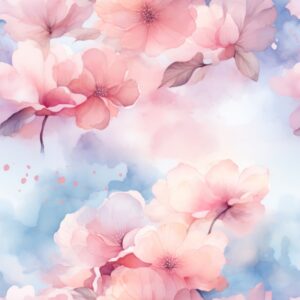 Delicate Watercolor Floral Dream Square Seamless Pattern