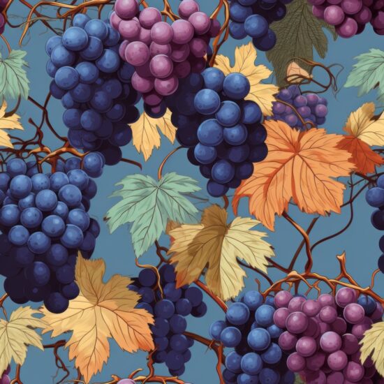 Delicious Grape Feast - Foodie Seamless Pattern Seamless Pattern