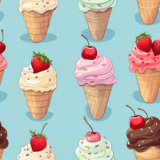 Delicious Ice Cream Delight Seamless Pattern
