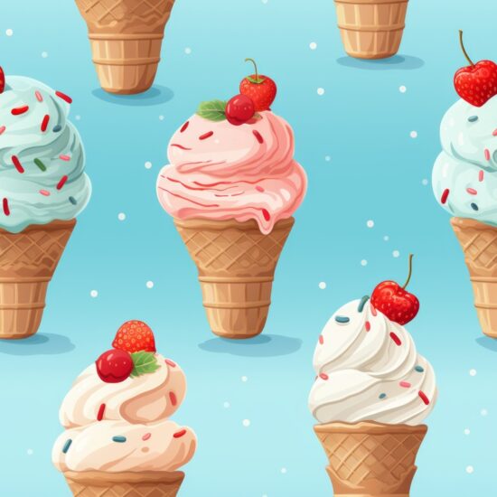 Delicious Ice Cream Delights Seamless Pattern