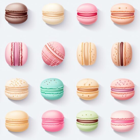 Delicious Macarons: Sweet Treats Illustration Seamless Pattern