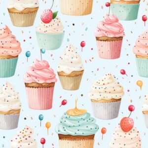Delicious Pastel Confectionery Delights Seamless Pattern