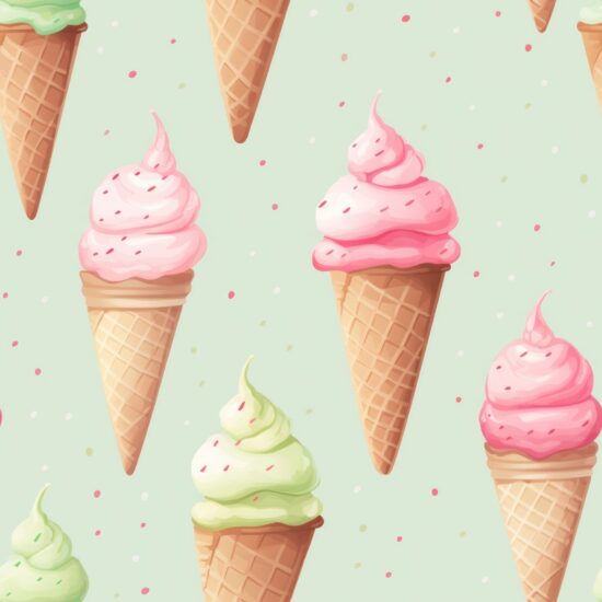 Delicious Pastel Ice Cream Delights Seamless Pattern