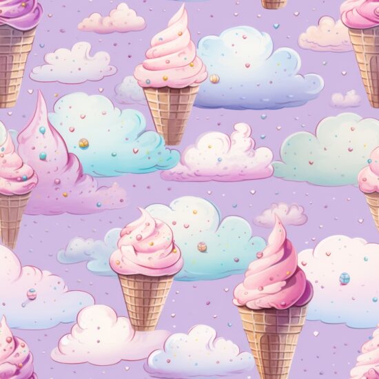 Delicious Pastel Ice Creams Seamless Pattern