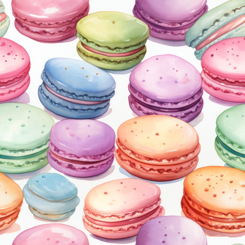 Delicious Treats in Watercolor Style Seamless Pattern