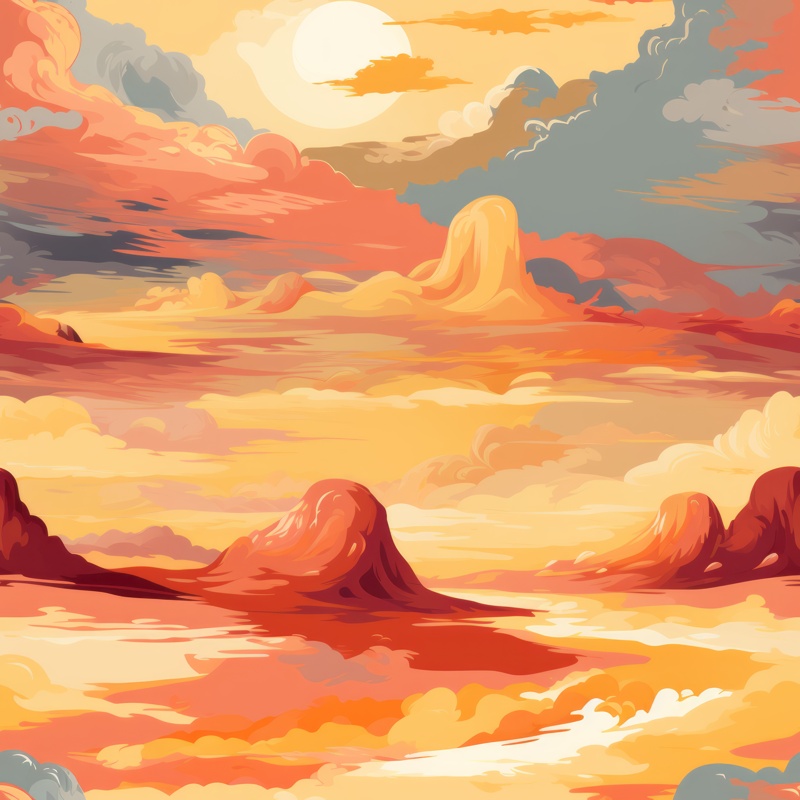 Desert Horizon Expressionist Mountain Sky PTN 002430 pattern design