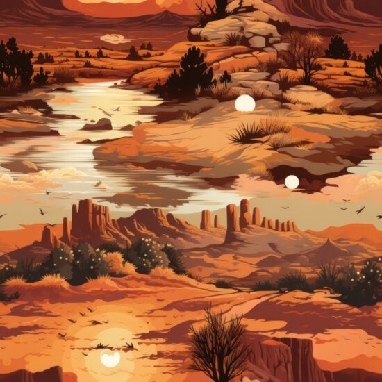 Desert Oasis: Southwest Wilderness Pattern Seamless Pattern