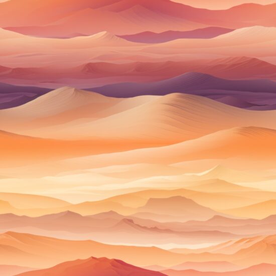 Desert Sketch Scenery Seamless Pattern