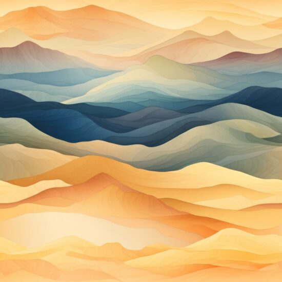 Desert Watercolor Landscape Gradient Seamless Pattern