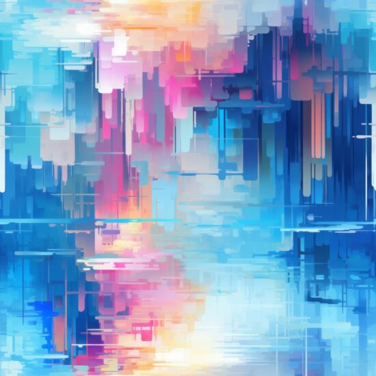 Digital Glitch Canvas: Futuristic Pixel Art Seamless Pattern