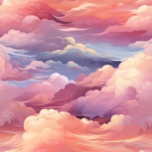 Dreamy Cloudscape: Soft and Graceful Clouds Seamless Pattern