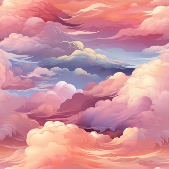 Dreamy Cloudscape: Soft and Graceful Clouds Seamless Pattern
