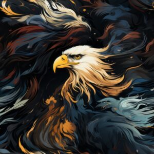 Eagle Calligraphy Art Print Seamless Pattern