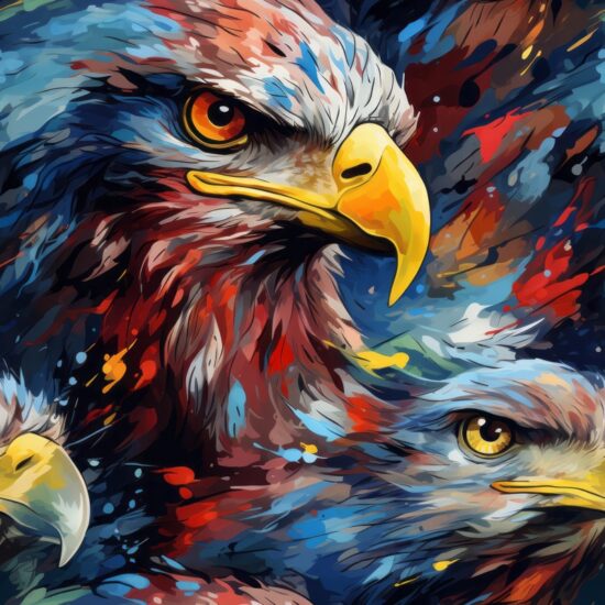 Eagle Watercolor Art Illustration Seamless Pattern