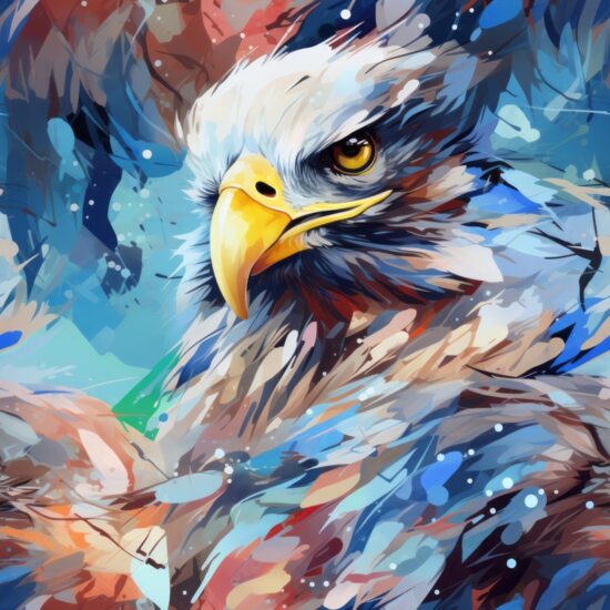Eagle Watercolor Art Seamless Pattern