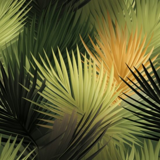 Earthly Palm Leaf Gradient in Agavaceae Seamless Pattern