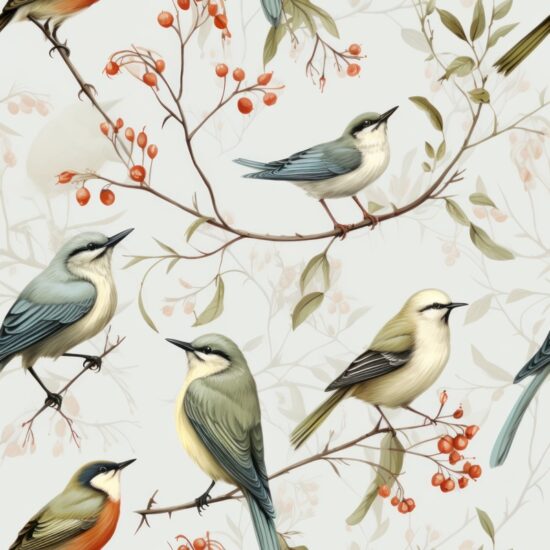 Elegant Avian Artwork - Digital File Seamless Pattern