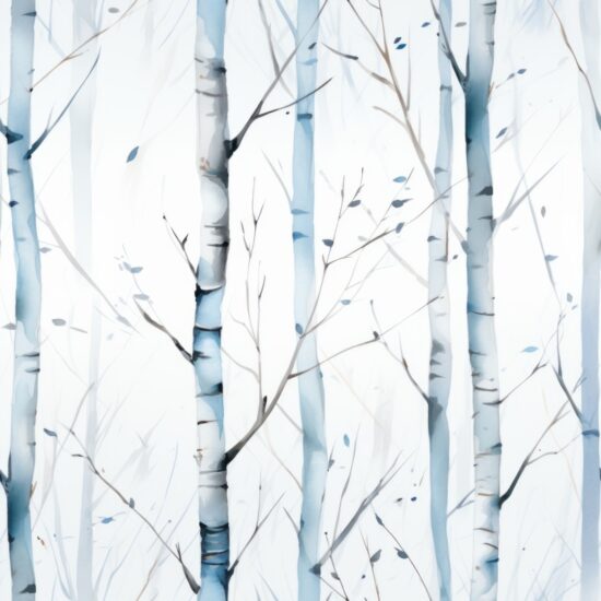 Elegant Birch Watercolor Design Seamless Pattern