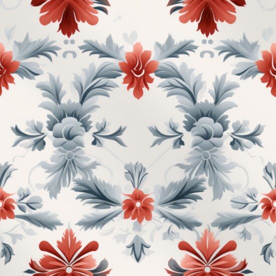 Elegant Floral Crosshatch Damask for Crafts Seamless Pattern