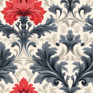 Elegant Floral Damask Design: Naturalistic Oil Paint Seamless Pattern